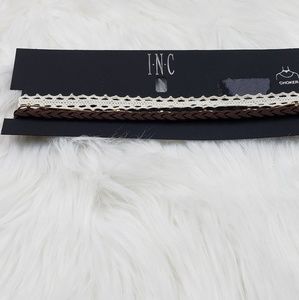 🆕️INC Brown, Cream and Gold Tone Choker